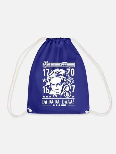Beethoven Porträt Erste Noten Fünfte Sinfonie - Turnbeutel - Königsblau