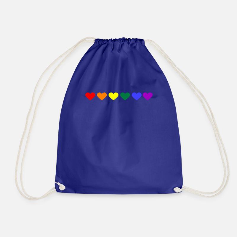 LGBT Rainbow Hearts LGBT rainbow hearts - Drawstring Bag - royal blue