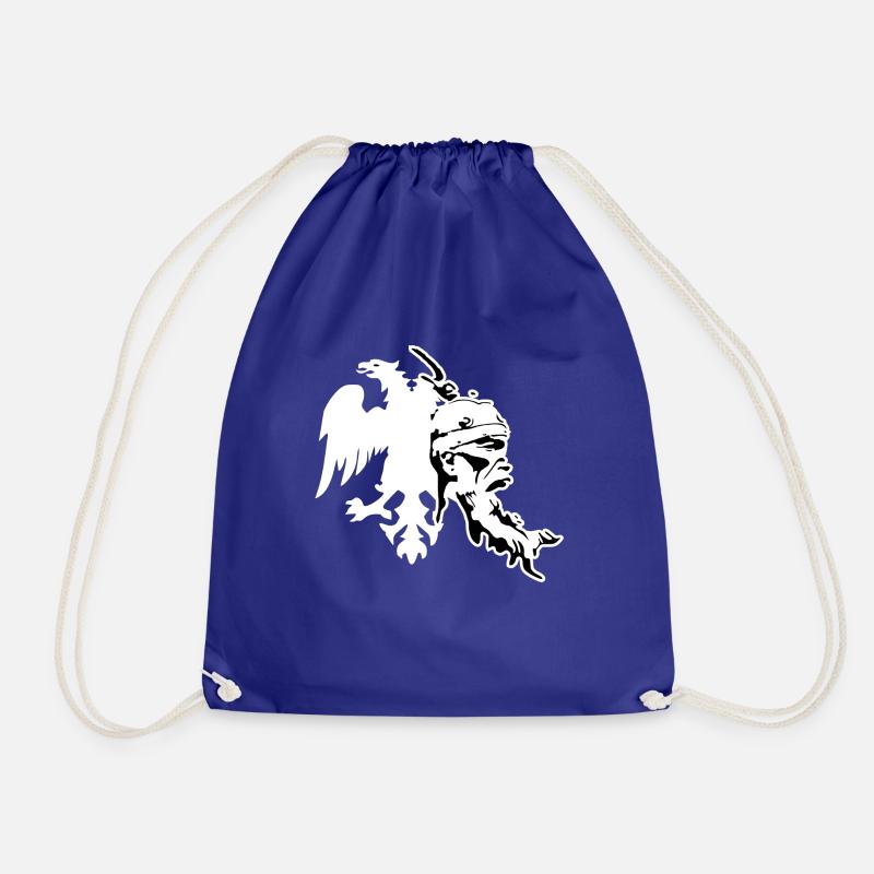 Albanian eagle with Skanderberg head - Drawstring Bag - royal blue