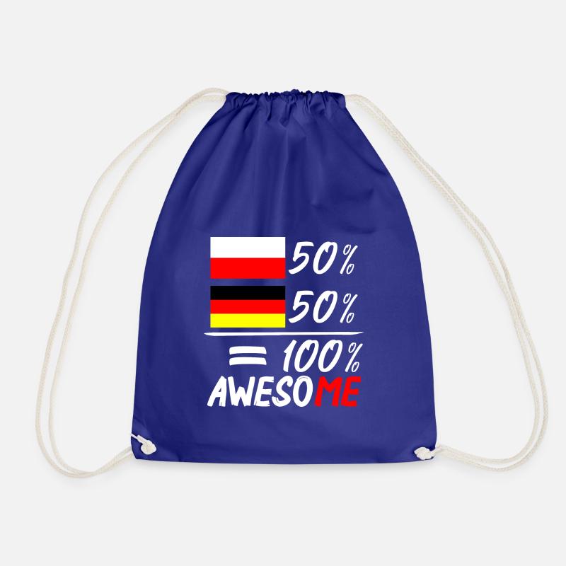 50% Polnisch 50% Deutsch - Turnbeutel - Königsblau