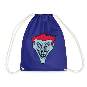 psycho psychopath verrueckt clown joker grinsen mu - Turnbeutel - Königsblau - Vorne
