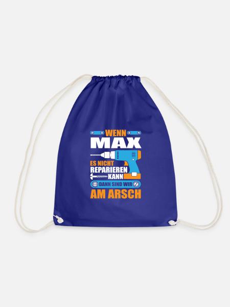 MAX Name Geschenk Reparatur reparieren - Turnbeutel - Königsblau