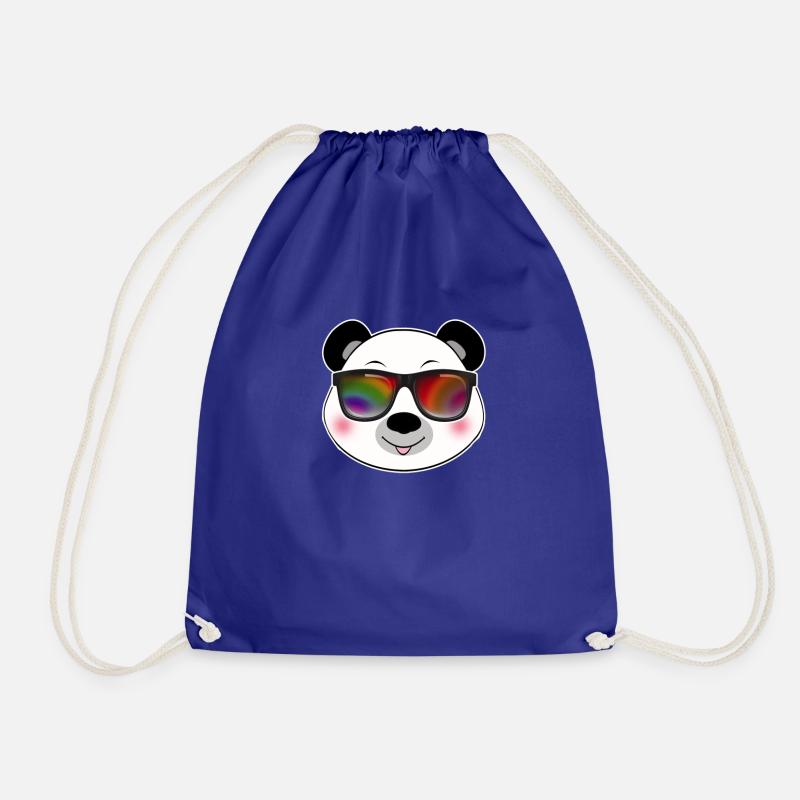 Cooler Panda mit Sonnenbrille Sommer Comic - Turnbeutel - Königsblau