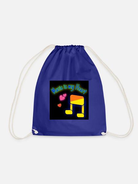Music is my Heart - Turnbeutel - Königsblau