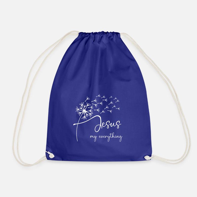 Jesus, my everything has a chic dandelion graphic - Drawstring Bag - royal blue