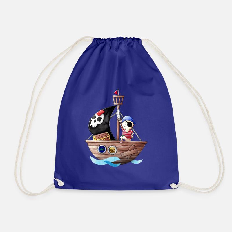 Little pirate with his ship - Drawstring Bag - royal blue
