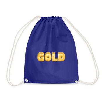 GOLD gold Gold Text Font Bars - Drawstring Bag - royal blue - Front
