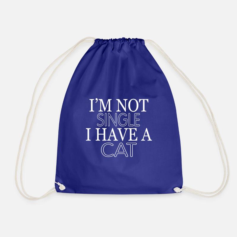 I'm not single I have a cat - Drawstring Bag - royal blue