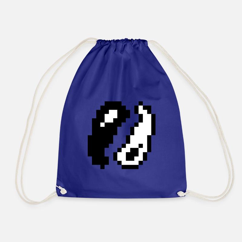 Ying Yang Pixel - Drawstring Bag - royal blue