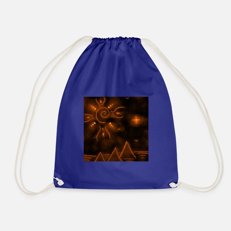 SUN AND ORANGE PYRAMIDS - Drawstring Bag - royal blue