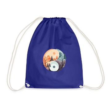 Ying Yang - Montagnes / Plage - Sac de sport léger - bleu roi - Devant