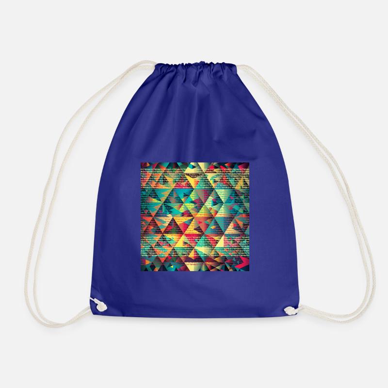 Trance Triangles - Drawstring Bag - royal blue
