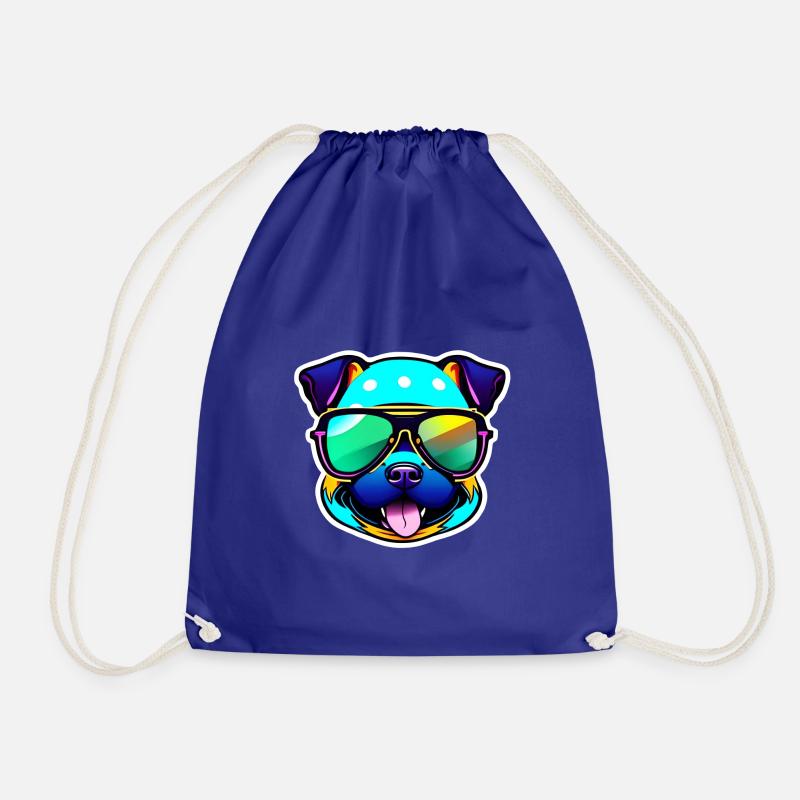 cute dog with sunglasses - Turnbeutel - Königsblau