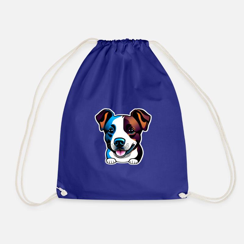 cute dog - Drawstring Bag - royal blue