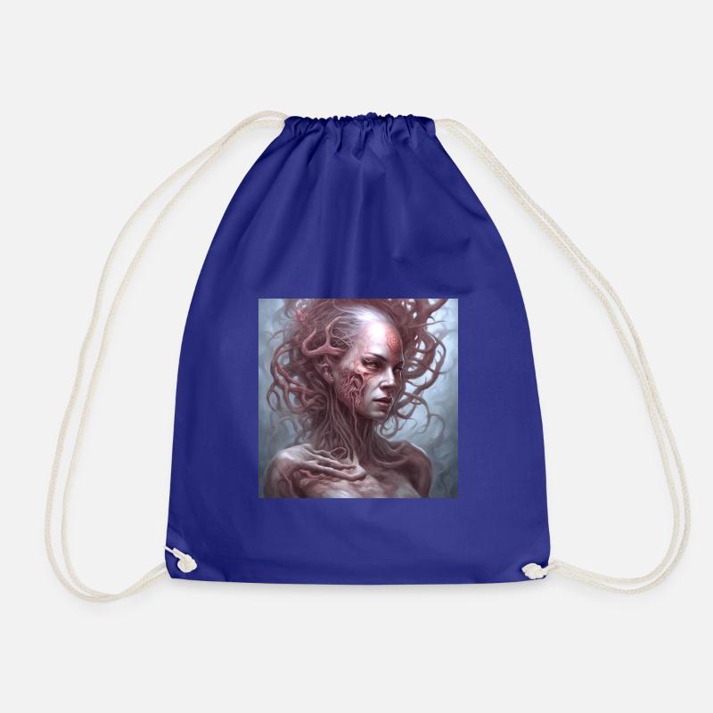 Biomechanical Monster - Drawstring Bag - royal blue