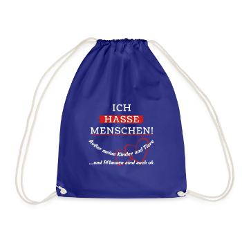 I hate people! - Drawstring Bag - royal blue - Front