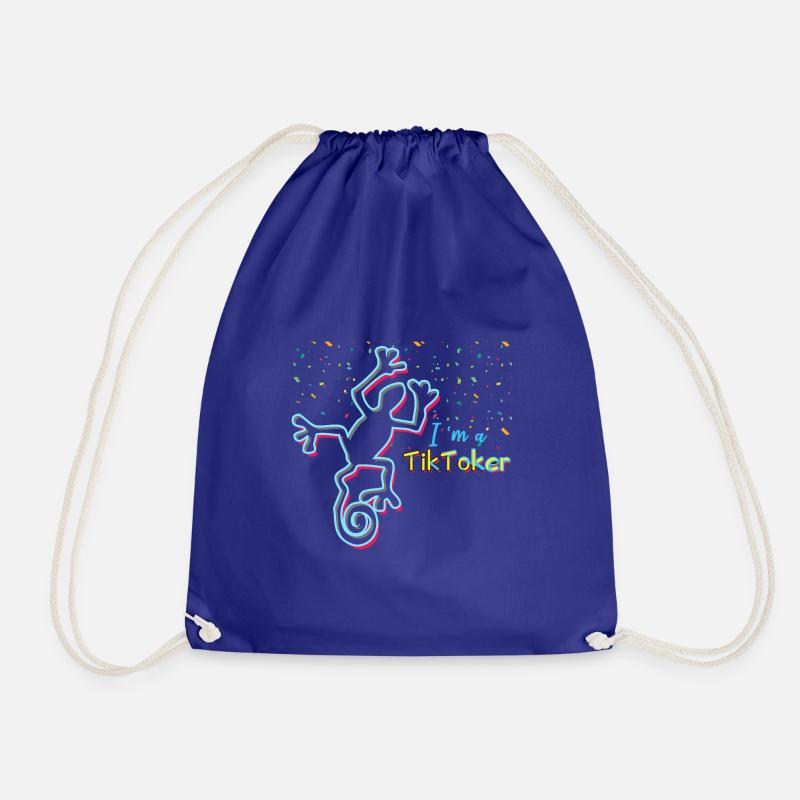Dancing Lizard - I am a Tik-Toker - Drawstring Bag - royal blue