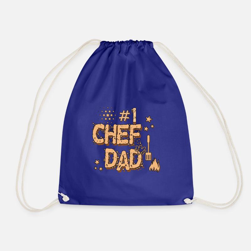 Chef Dad - tshirt - Drawstring Bag - royal blue