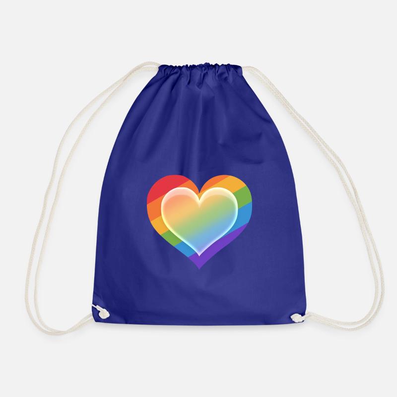 Regenbogen Herz Stil 1 - Turnbeutel - Königsblau