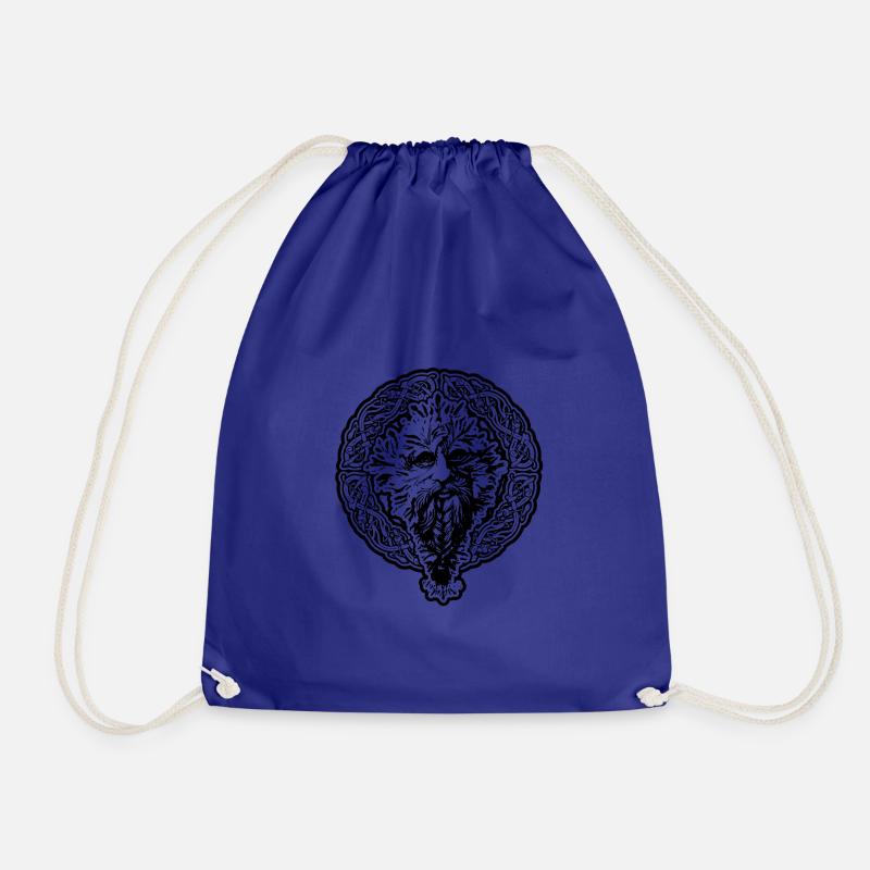 Greenman (Black Design) - Drawstring Bag - royal blue