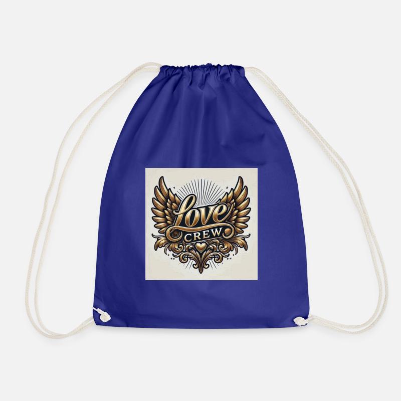Love Crew "Gold Wings" - Drawstring Bag - royal blue