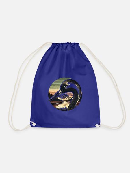Kranich Kraniche Geschenk Vogelbeobachter - Turnbeutel - Königsblau