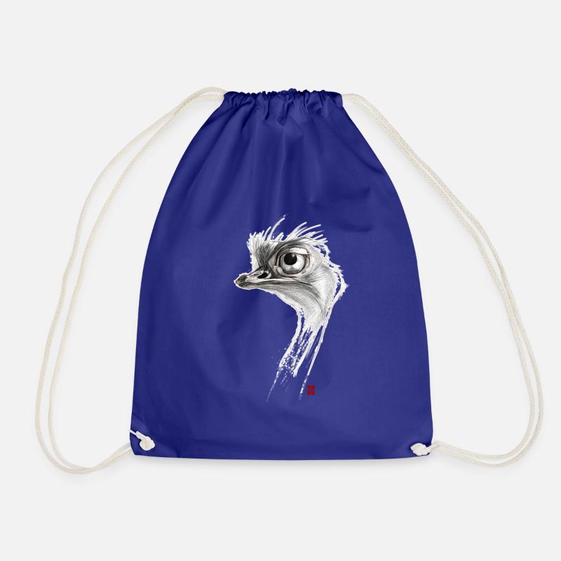 Sketchy Ostrich - Drawstring Bag - royal blue