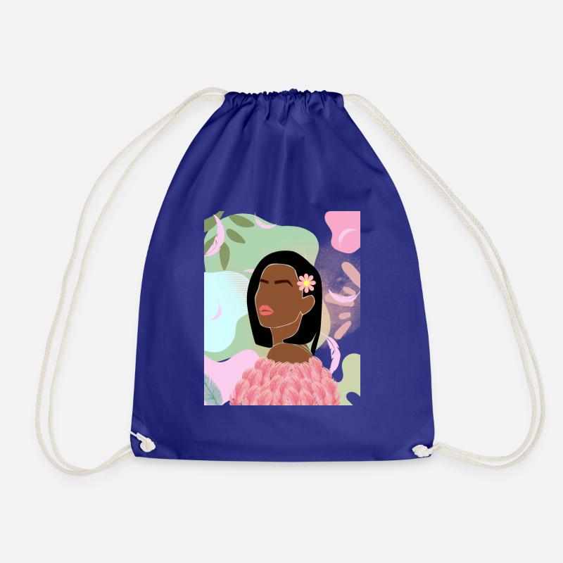 Pink Plume - Drawstring Bag - royal blue
