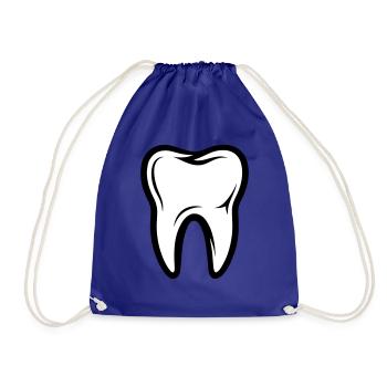 Tooth Symbol - Drawstring Bag - royal blue - Front