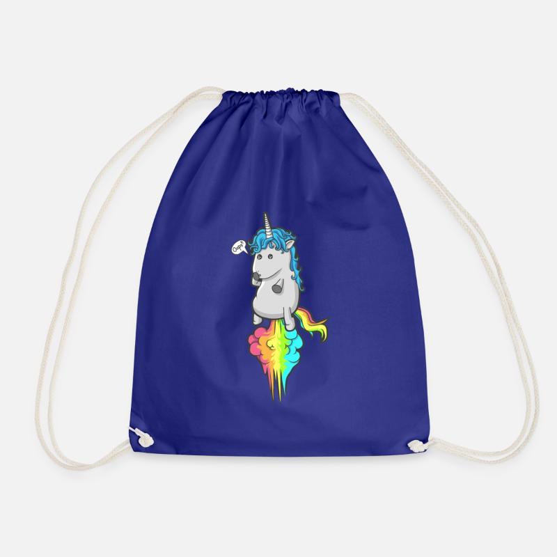 Einhorn Regenbogen Pups Wolke Mädchen T-Shirt Oops - Turnbeutel - Königsblau