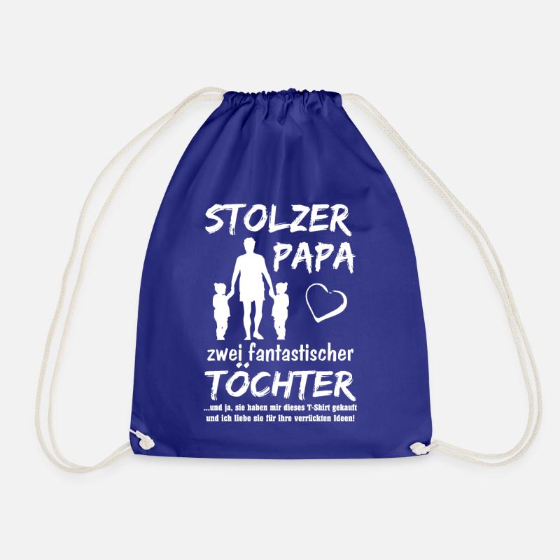 Stolzer Papa zwei Töchter - Turnbeutel - Königsblau