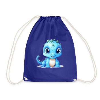 Adorable blue dino baby - Drawstring Bag - royal blue - Front