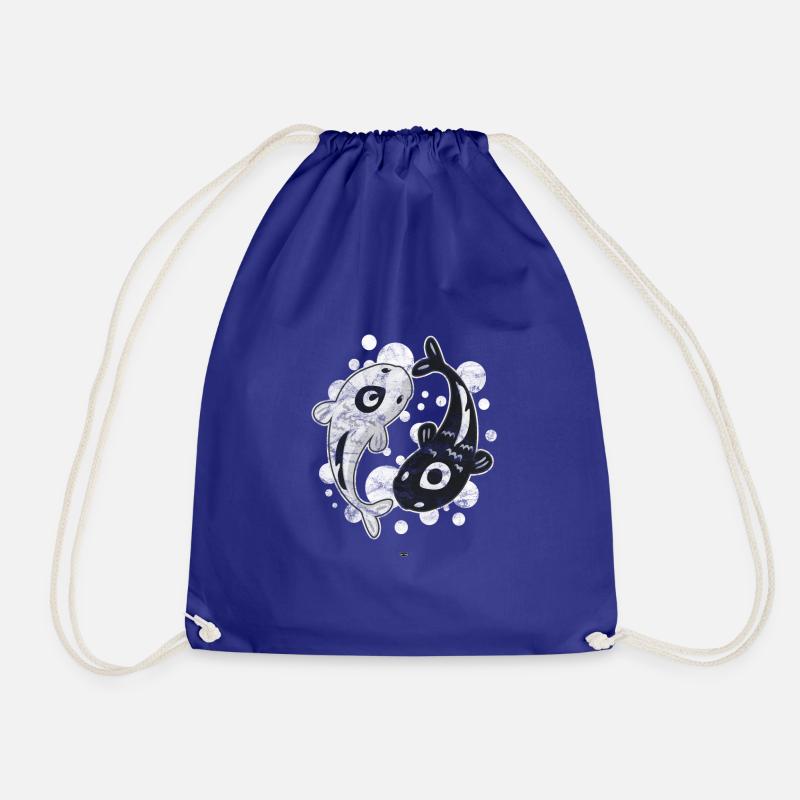 KOHAKU SANKE ASAGI JAPANESE KOI CARP - Drawstring Bag - royal blue
