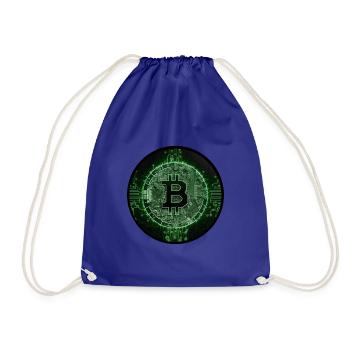 Green Bitcoin Coin - Drawstring Bag - royal blue - Front