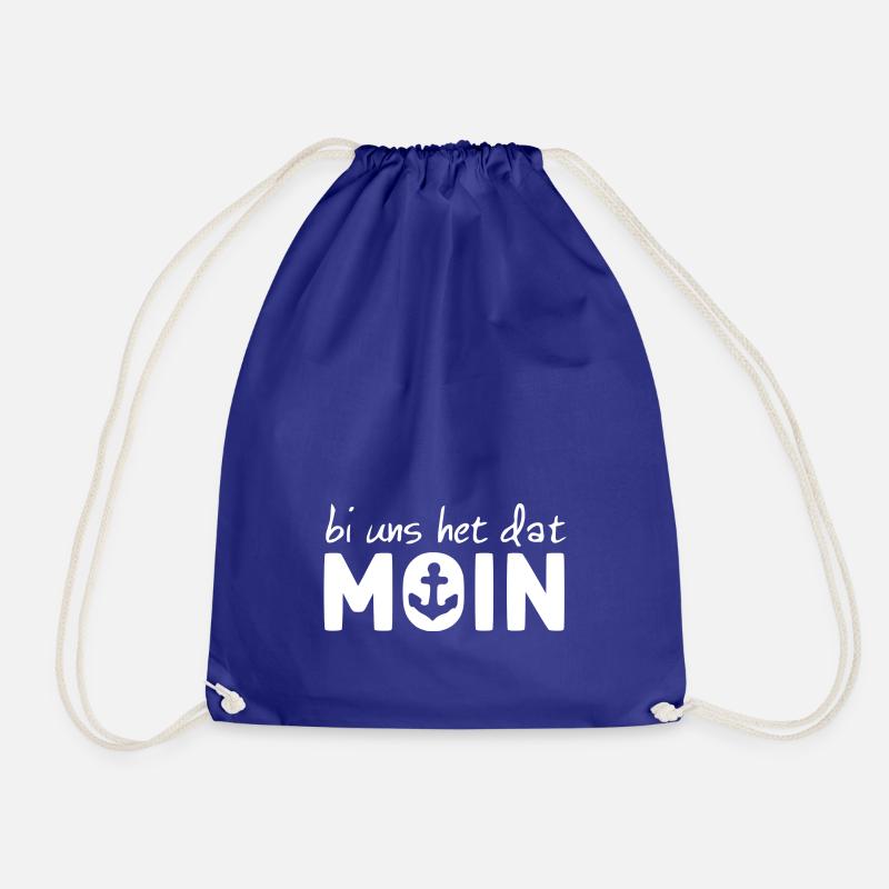 bi uns het dat MOIN weiss - Turnbeutel - Königsblau