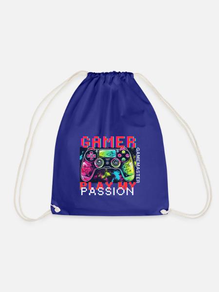 GAMER, Play my Passion, Gamemaster - Turnbeutel - Königsblau