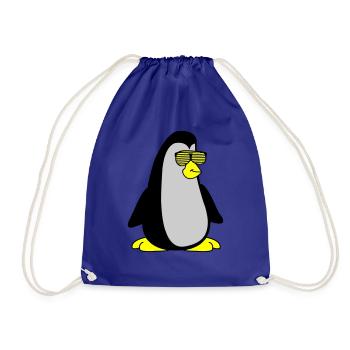 cool Pinguin 002 - Turnbeutel - Königsblau - Vorne