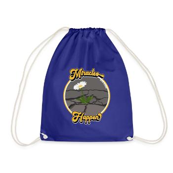 Miracles Happen! - Drawstring Bag - royal blue - Front
