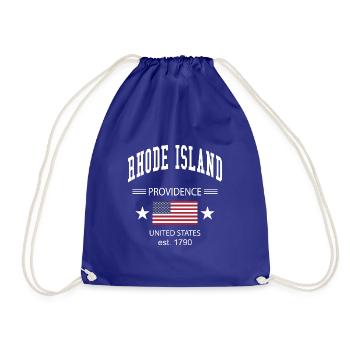 Rhode Island - Drawstring Bag - royal blue - Front