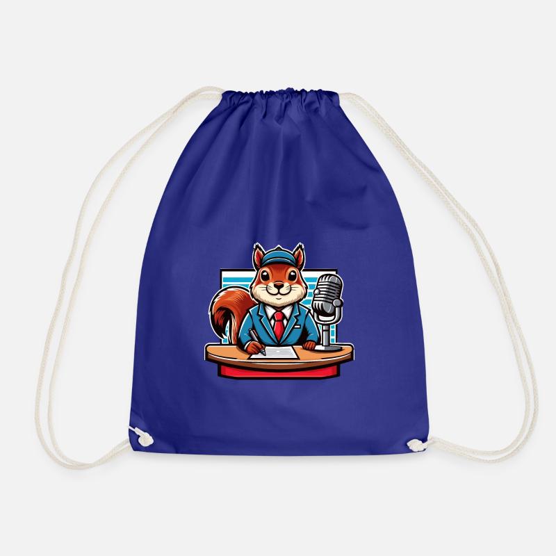 Squirrel News - Drawstring Bag - royal blue