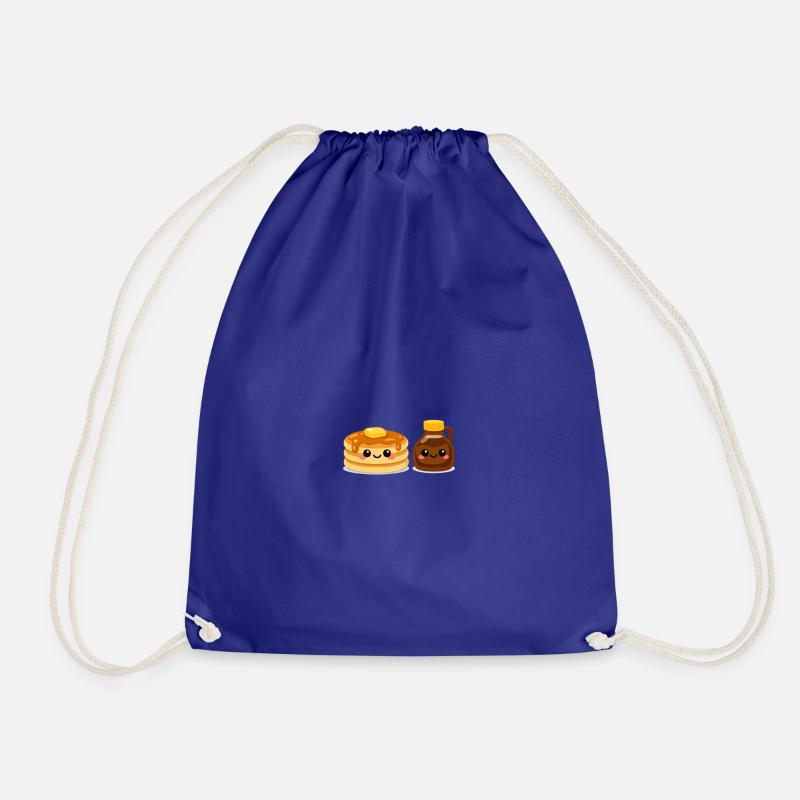 Pancake and Syrup Friends - Drawstring Bag - royal blue