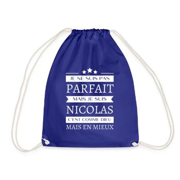Je ne suis pas parfait mais je suis Nicolas cadeau - Sac de sport léger - bleu roi - Devant