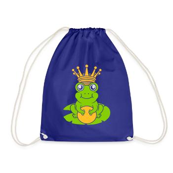 Le roi grenouille enchanté est assis nénuphar - Sac de sport léger - bleu roi - Devant