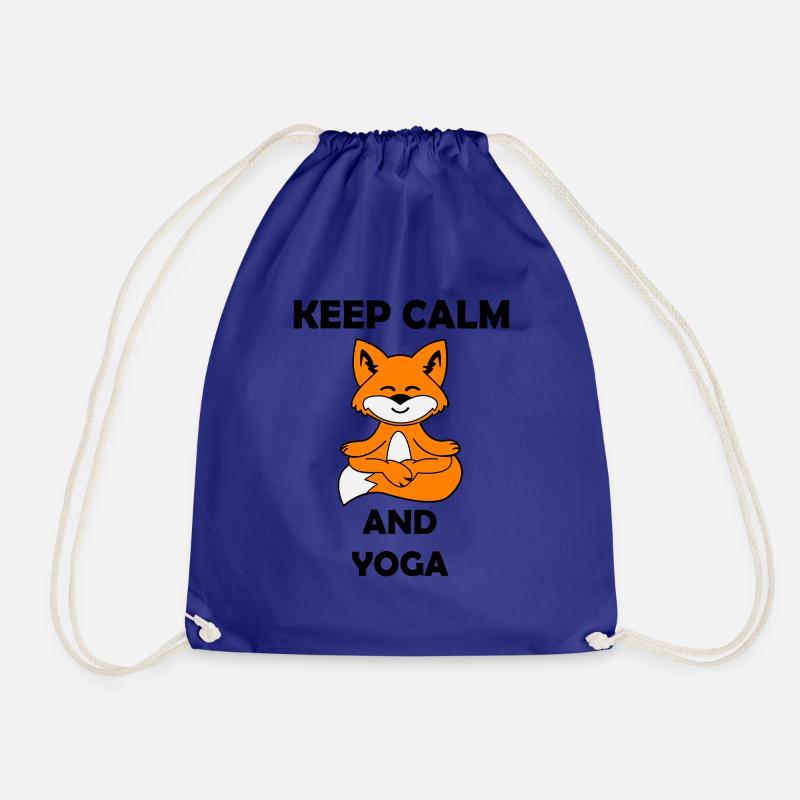 yoga fuchs keep calm - Turnbeutel - Königsblau