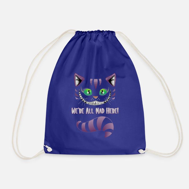 We´re all mad here - Katze Kater Geschenkidee - Drawstring Bag - royal blue