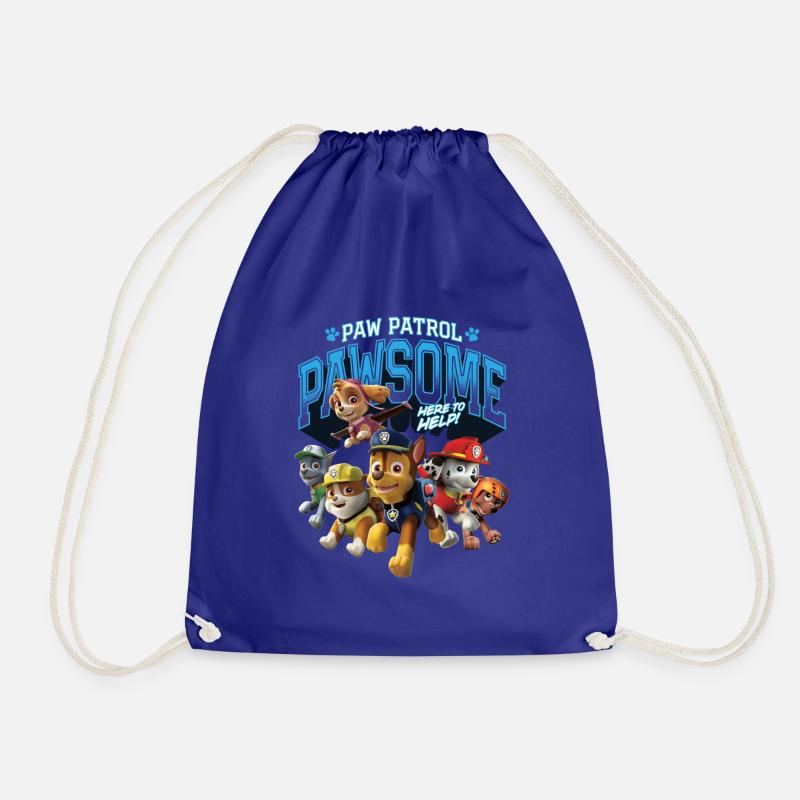 Paw Patrol Here To Help Pawsome - Drawstring Bag - royal blue
