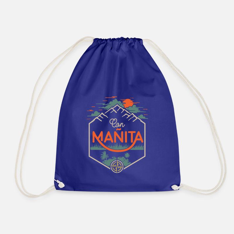 Con Mañita - Drawstring Bag - royal blue
