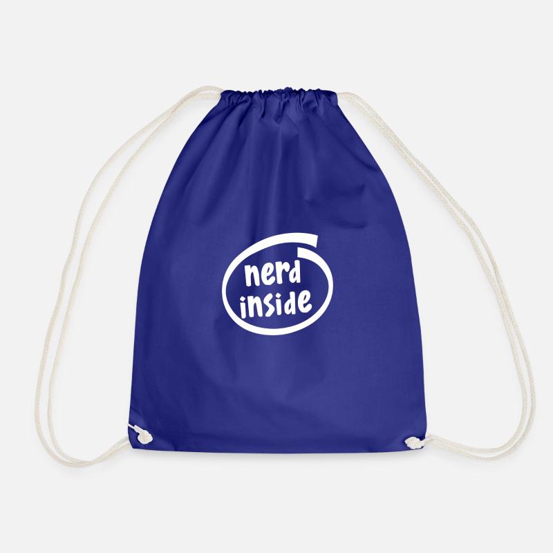 nerd inside (1807B) - Drawstring Bag - royal blue