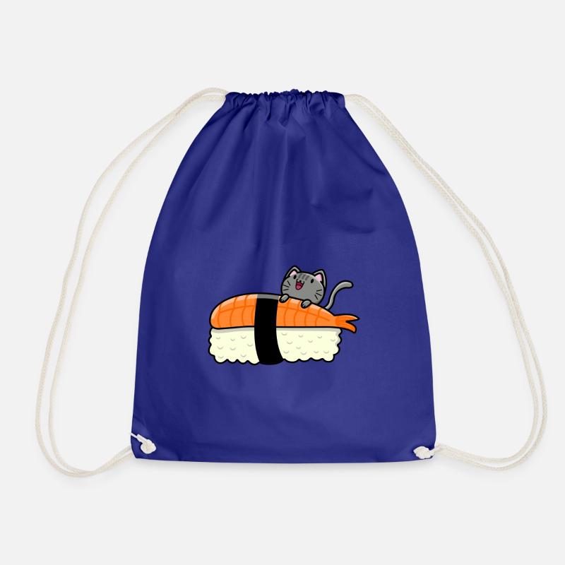 sushi cats - Drawstring Bag - royal blue