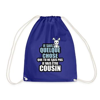 je vais être cousin - Sac de sport léger - bleu roi - Devant